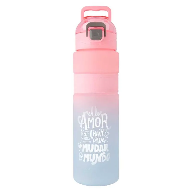 Garrafa C/ Alça 800ml em Plástico Moment-Rosa