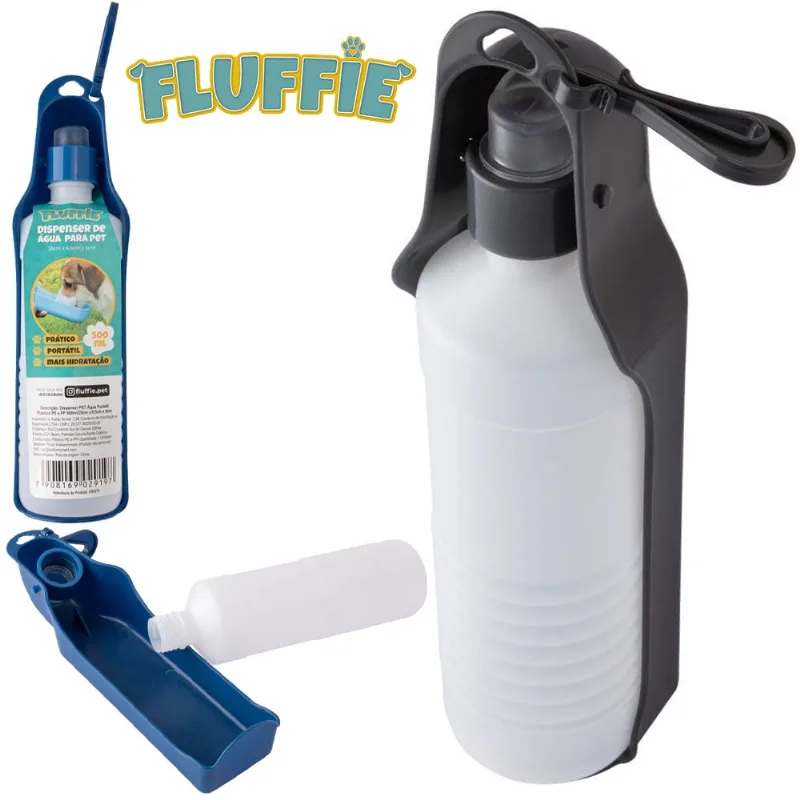 Garrafa portátil de água plástico 500ML fluffie