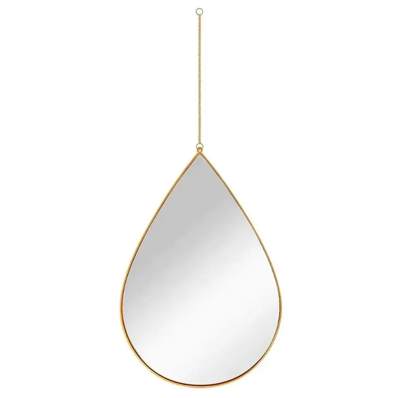 Espelho de Parede Gota 30x19,5cm em Plástico Clink-Dourado