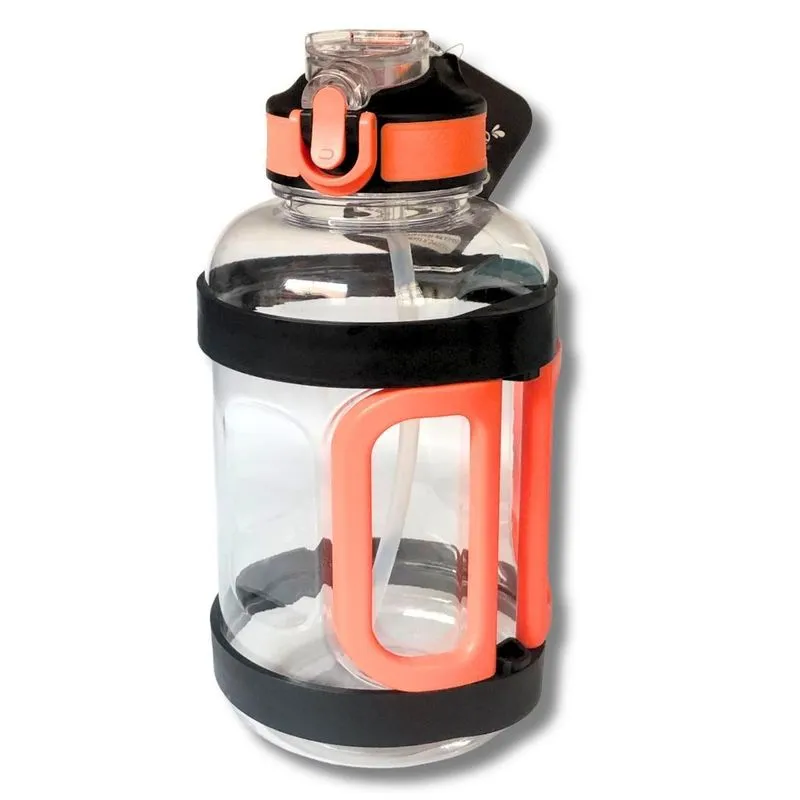 Mini Galão Água Squeeze Plástico Bico Canudo Tampa 1600ml