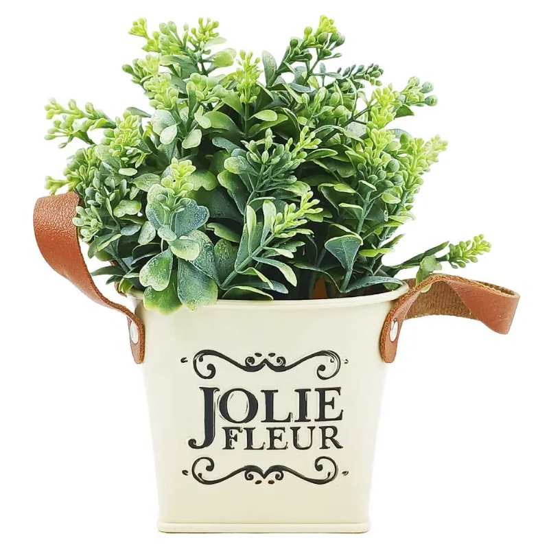 Vaso Decorativo C/ Planta Artificial 16cm em Plástico Moment-Branco Sortido