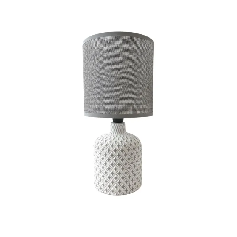Abajur sem Lampada Ceramica, Ferro, Dacron e PVC Moment 13cm X 13cm X 27cm