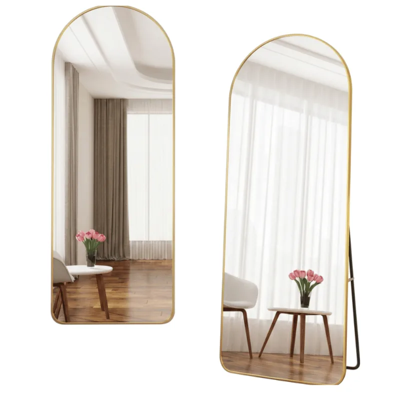 Espelho de Chão Oval Dourado 40x150 - Moment