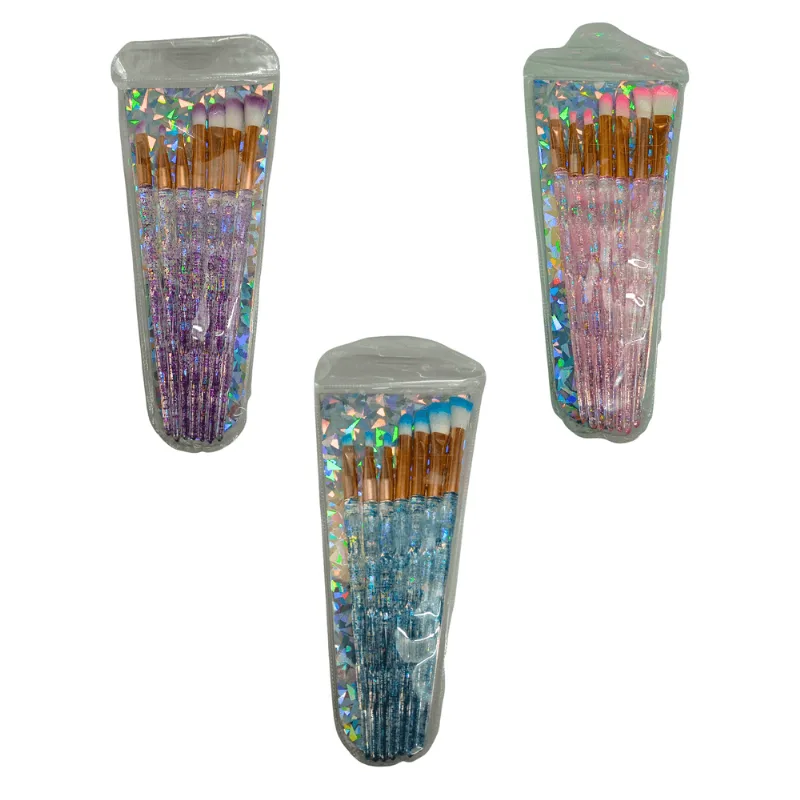 Conjunto 7 Pinceis de Maquiagem - Cores Sortidas - Platina