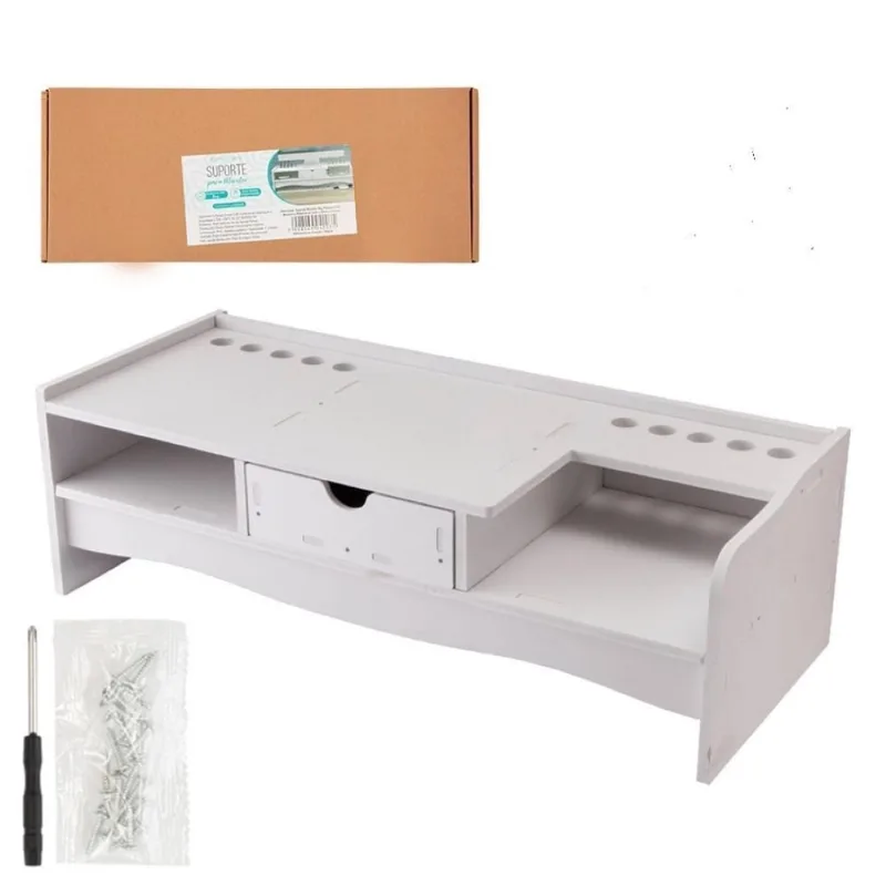 Suporte Monitor 5Kg Plástico, Pvc E Madeira 47,5X20X14Cm