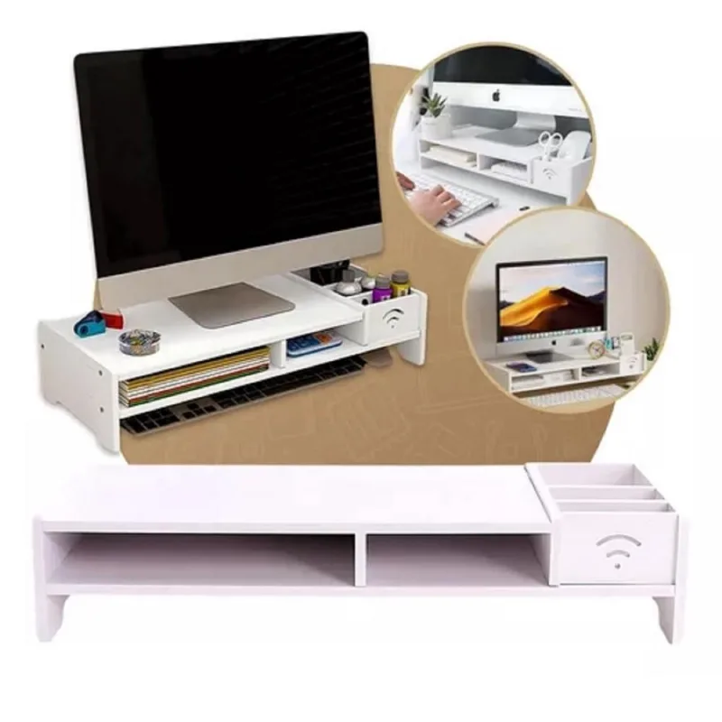 Suporte De Mesa Organizador Base Para Monitor Até 5Kg