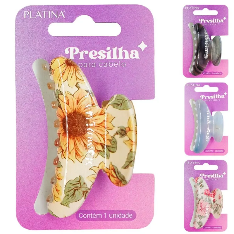 Prendedor de Cabelo 8cm em Plástico Moment