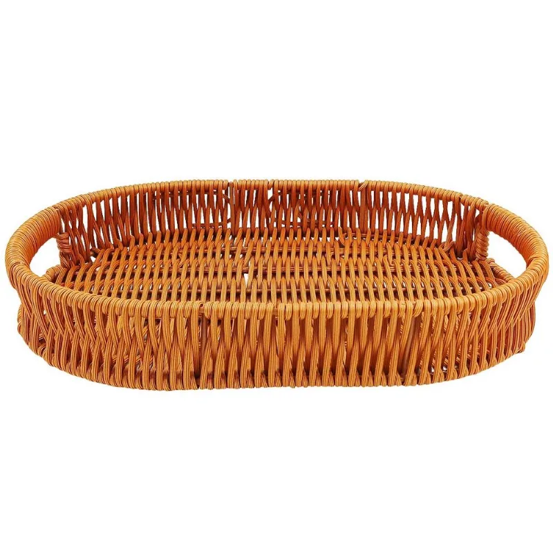 Bandeja Oval Decorativa 29,5x19,5cm em Plástico Clink-Bege