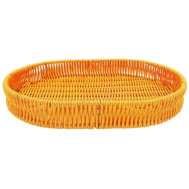 Bandeja Oval Decorativa 29,5x19,5cm em Plástico Clink-Bege