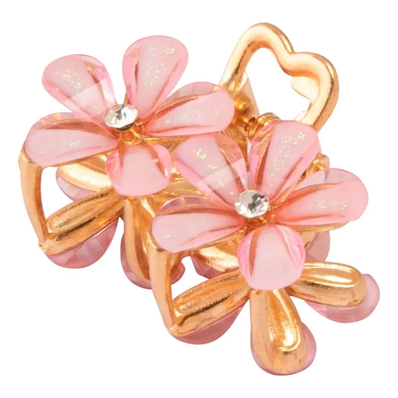 Prendedor de Cabelo Flor 4cm em Metal Moment-Rosa
