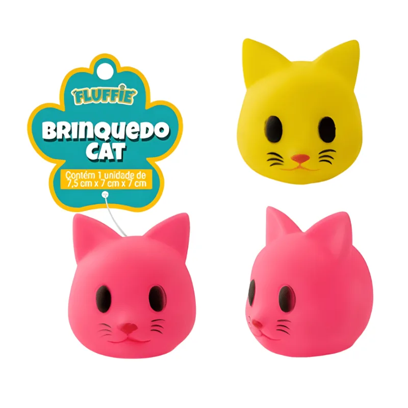 Mordedor Pet Vinil Gatinho - Modelos Sortidos - Fluffie