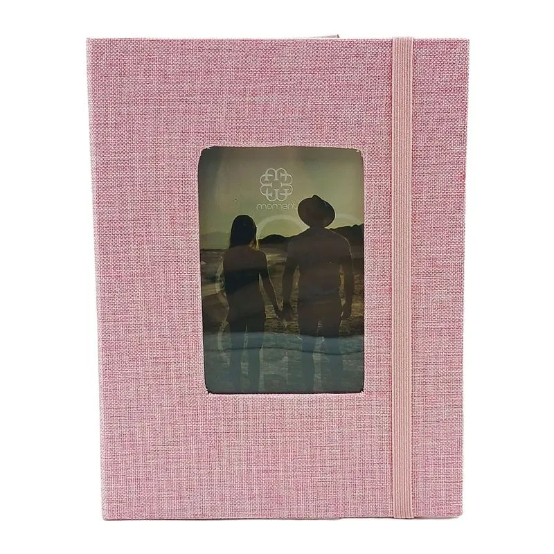 Álbum P/ Fotos 10x15cm 100 Fotos em Plástico Flashgoods-Rosa