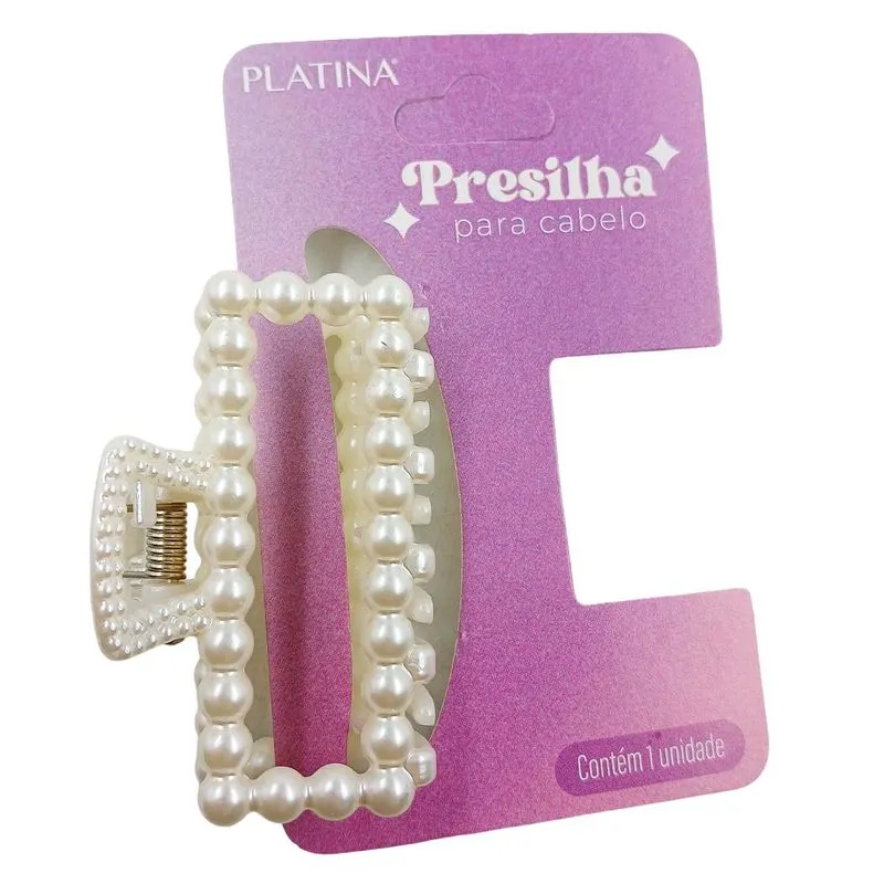Prendedor de Cabelo Pérola 5cm em Plastico Moment