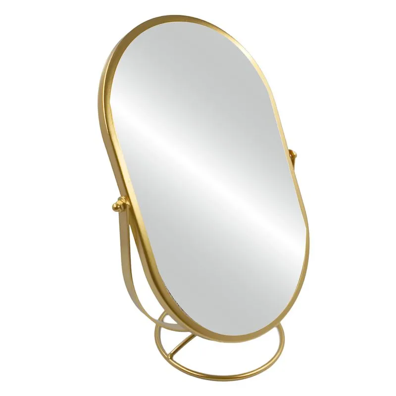 Espelho de Mesa Oval 21x30cm em Vidro Moment- Dourado
