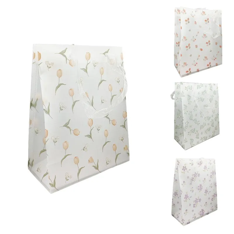 Sacola P/ Presente Floral 24x19x9cm em Plastico Moment