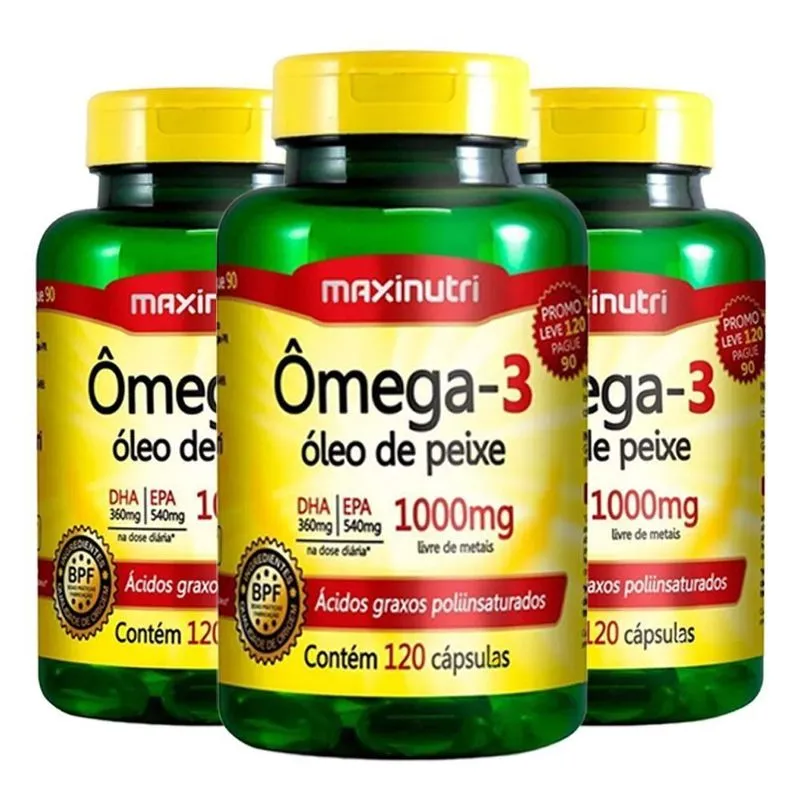Ômega 3 - 3x 120 Cápsulas - Maxinutri