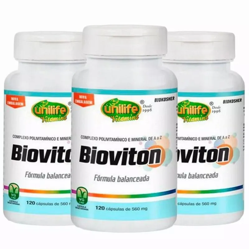 Multivitamínico Bioviton - 3x 120 Cápsulas - Unilife
