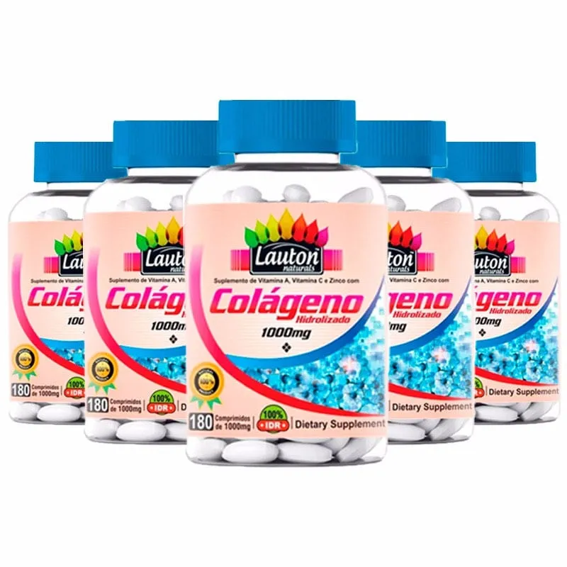 Colágeno Hidrolisado 1000mg - 5x 180 Comprimidos - Lauton