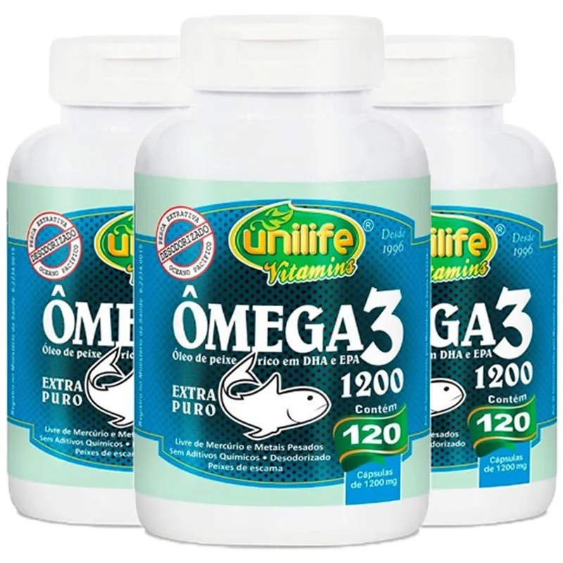 Ômega 3 1200mg 3X120 Cápsulas Unilife