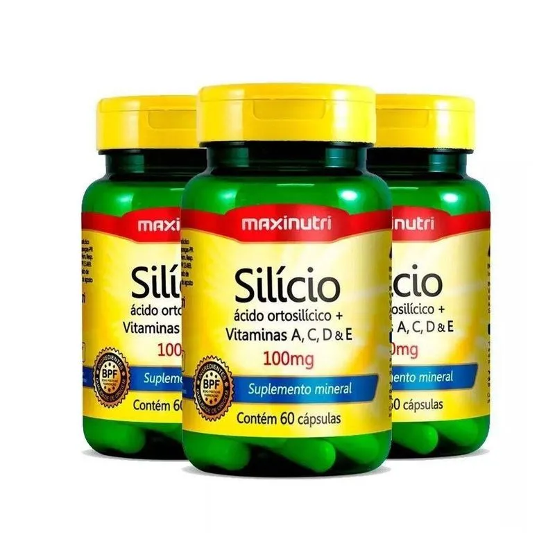 Kit Silício Orgânico Maxinutri Ácido Ortosilícico 180 Cáps