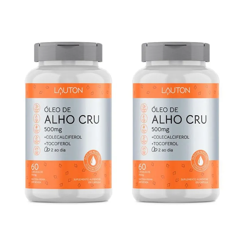 Óleo De Alho Cru Com Vitaminas - 2X De 60 Cápsulas - Lauton