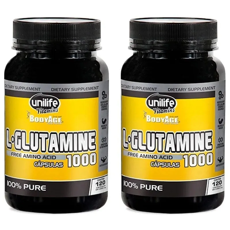 L-Glutamine 1000Mg - 2X De 120 Cápsulas - Unilife
