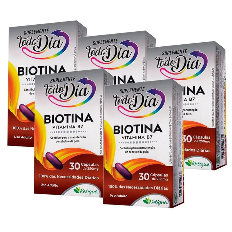 Vitamina B7 Biotina - 5X De 30 Cápsulas - Katiguá