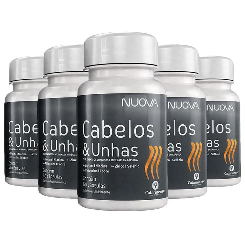 Cabelos E Unhas Nuova - 5X De 60 Cápsulas - Catarinense