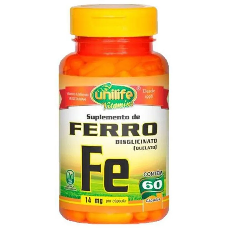 Ferro (Bisglicinato Quelato) 60 Cápsulas Unilife