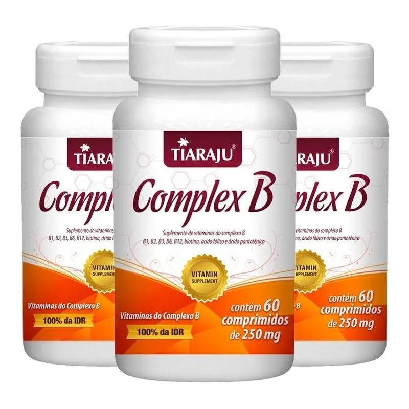 Vitaminas Do Complexo B - 3 Und De 60 Comprimidos - Tiaraju