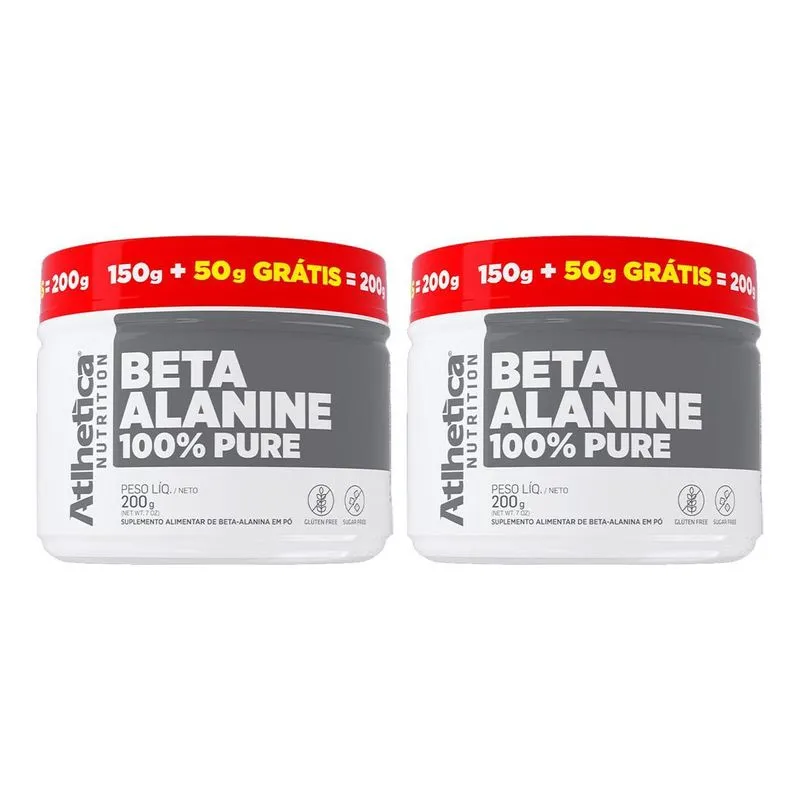 Kit 2 Suplemento Beta Alanina Pó 100% Pura 2000mg Pré Treino