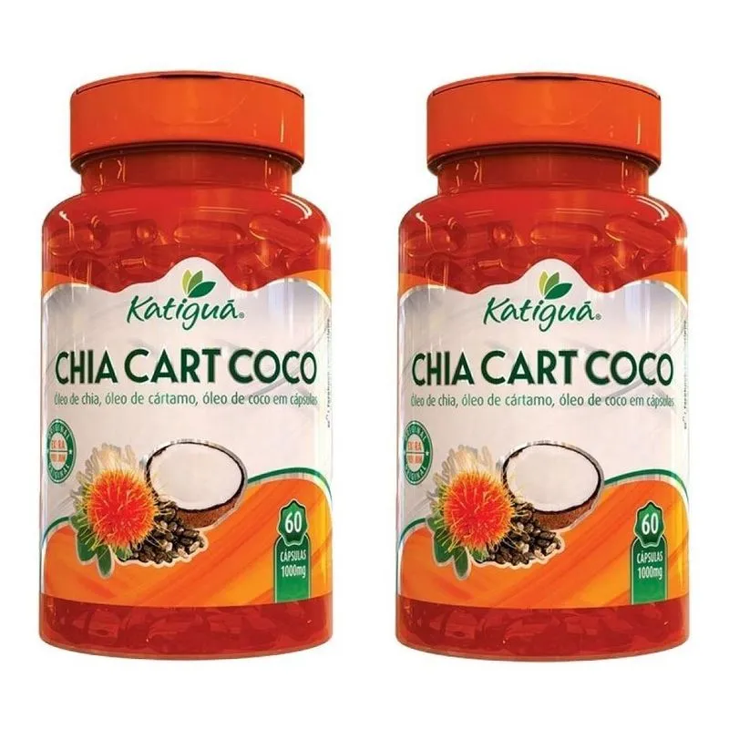 Óleo De Chia Cártamo E Coco - 2x 60 Cápsulas - Katigua