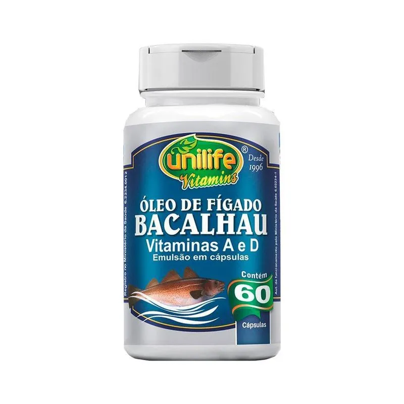 Óleo De Fígado De Bacalhau - 60 Cápsulas - Unilife