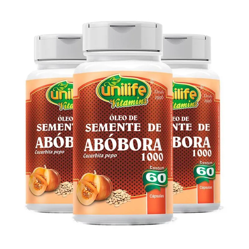 Kit 3 Óleo De Semente De Abóbora - 60 Cápsulas - Unilife
