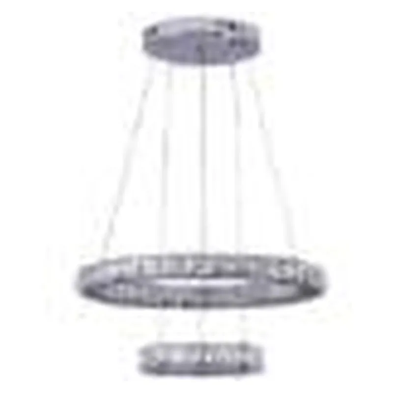 Pendente LED de Cristal e Metal Cromado com Controle 66W 3 Temperaturas (3000K/4000K/6000K) Bivolt 30x50cm - Sindora DCD00102