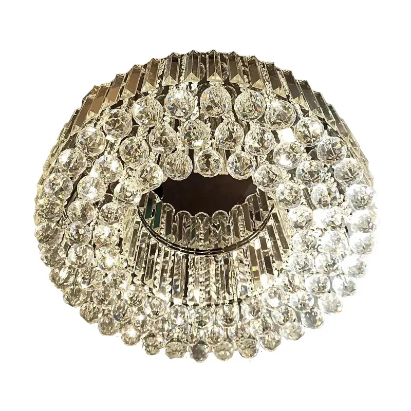 Plafon REDONDO Ø60x60CM G9x7 METAL CROMADO+CRISTAL TRANSPARENTE CX:64x64x15CM 16,7KG Sindora DCX00111
