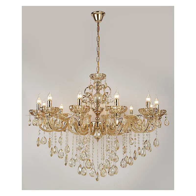 Lustre de Metal Dourado 12 Lâmpadas E14 95x55cm - Sindora DCD00409-12