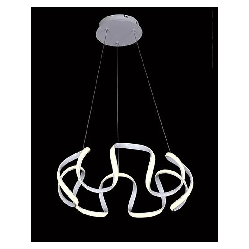 Pendente LED de Metal Branco e Silicone 64W 3000K Bivolt 55x55x25cm - Sindora DCD015010