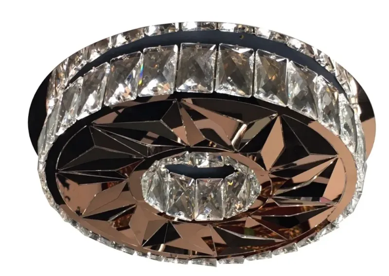 Plafon 35CM 20W 3000K 2000LM INOX CROMADO+CRISTAL TRANSPARENTE CX:40x40x13CM 3,5KG Sindora DCX00705