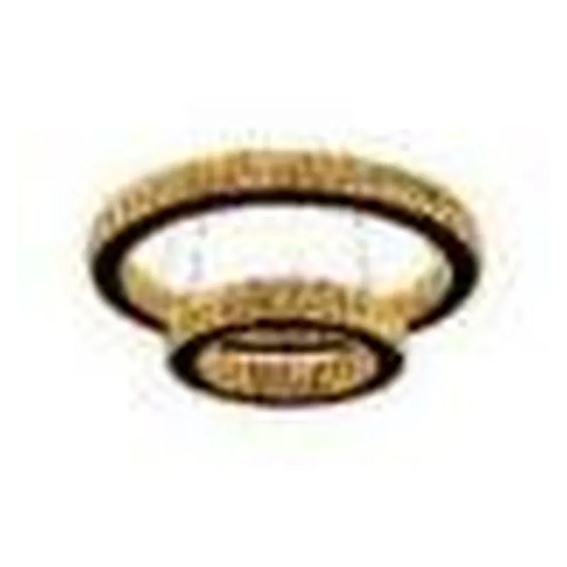 Pendente LED de Cristal e Metal Dourado com Controle 66W 3 Temperaturas (3000K/4000K/6000K) Bivolt 30x50cm - Sindora DCD00733