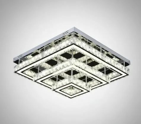 Plafon Redondo LED de Cristal e Inox Cromado com Controle 76W 3 Temperaturas (3000K/4000K/6000K) 3800lm Bivolt Ø60cm - Sindora DCX00737
