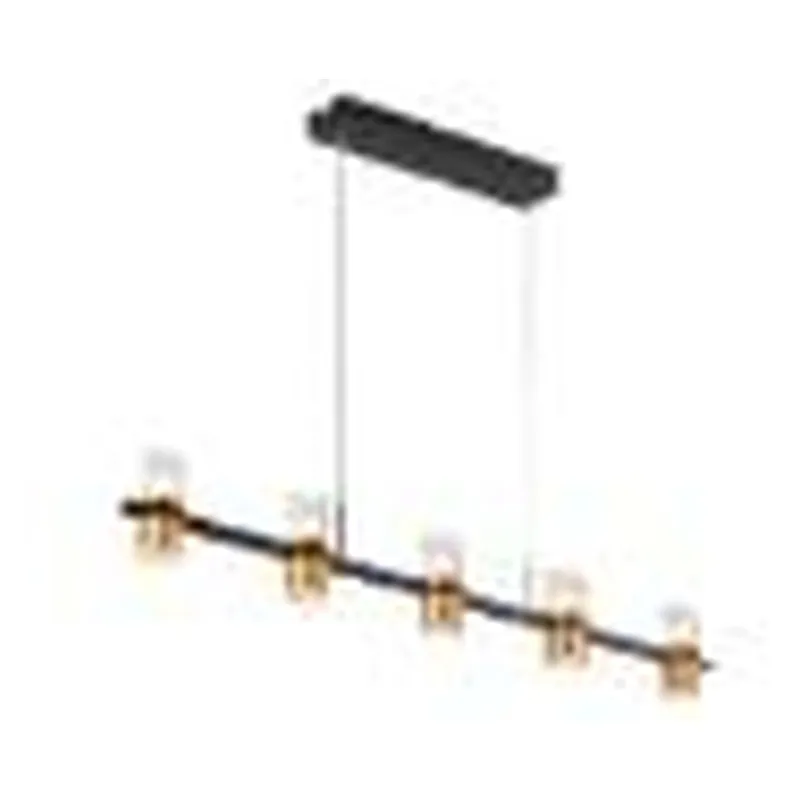 Pendente LED de Metal e Acrílico Dourado 30W 3000K Bivolt 100x8cm - Sindora DCD01193