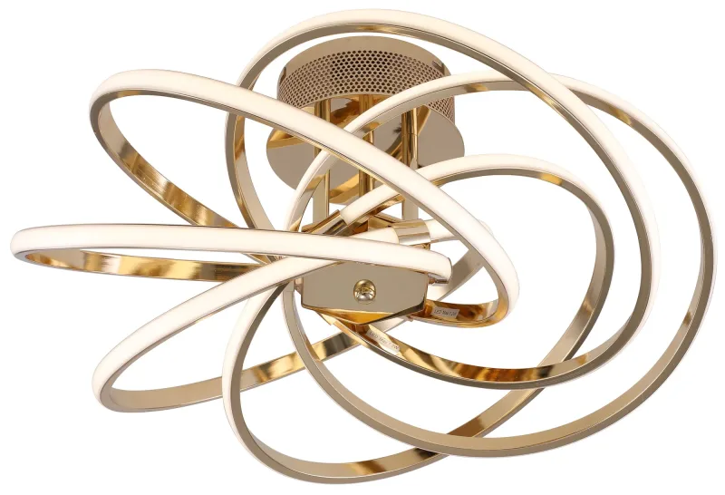 Plafon Ø56x20CM 43W 3500K BIVOLT METAL DOURADO+SILICONE CX:46x46x14CM 3,1KG Sindora DCX01232