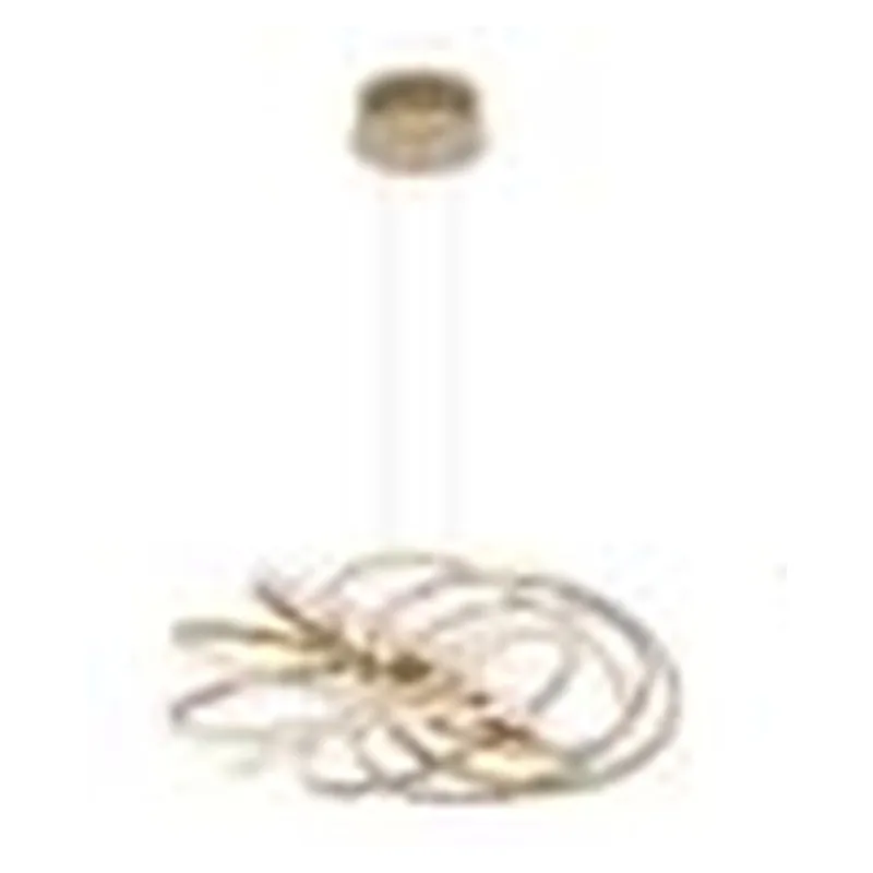Pendente LED de Metal Dourado e Silicone 69W 3500K Bivolt 66x20cm - Sindora DCD01236