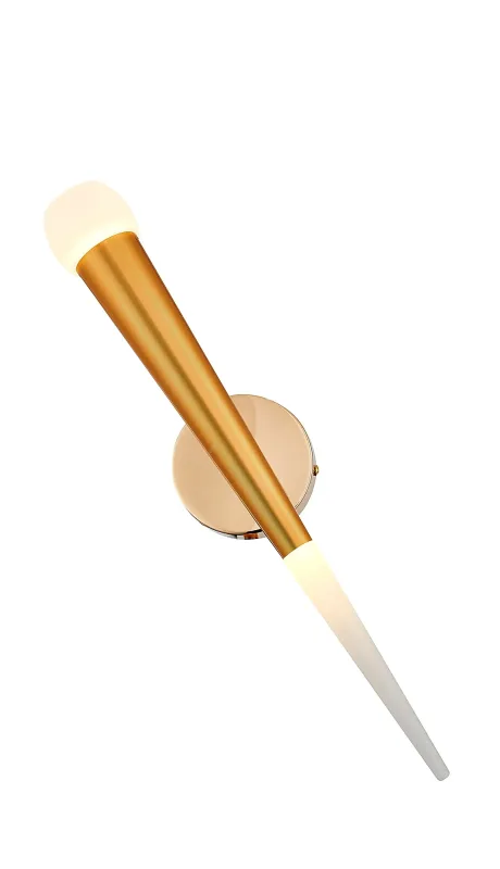 Arandela 5,5x43CM 5W 3000K BIVOLT METAL DOURADO+ACRILICO CX:10x10x16CM 1,1KG Sindora DCB02111