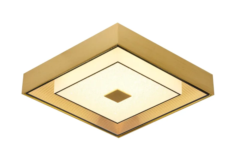 Plafon 34x9CM 16W 3000K 1600LM BIVOLT METAL+VIDRO DOURADO CX:39x39x14CM 3,3KG Sindora DCX015062