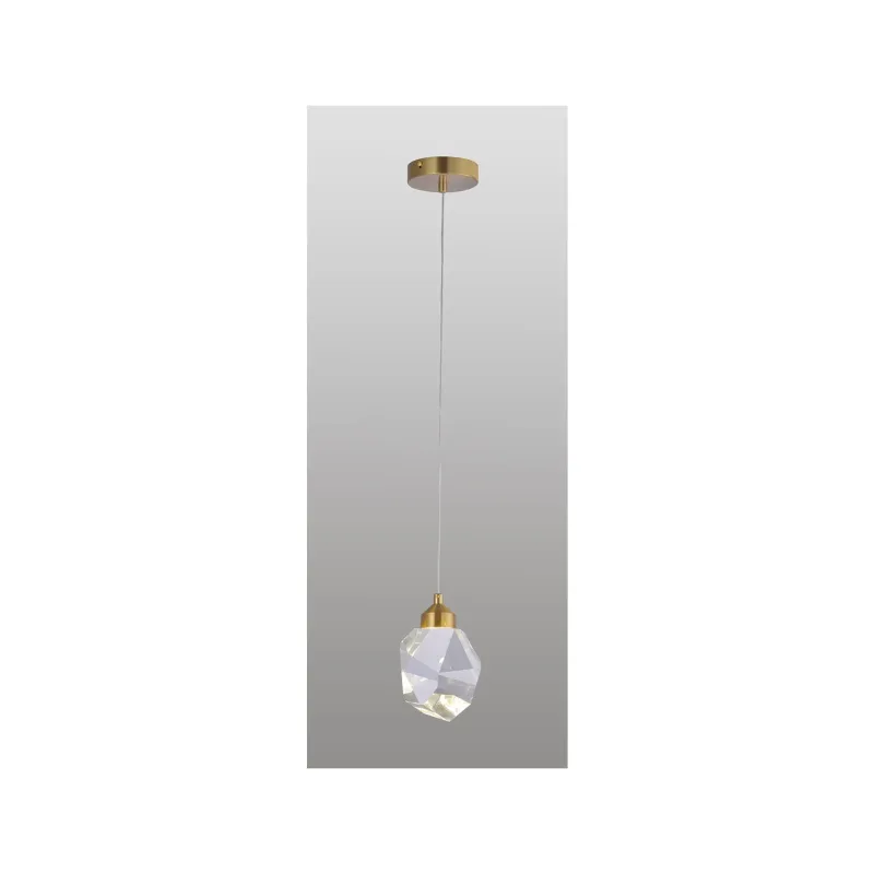 Pendente LED de Cristal e Metal Rosé 5W 3000K Bivolt 10cm - Sindora DCD02121