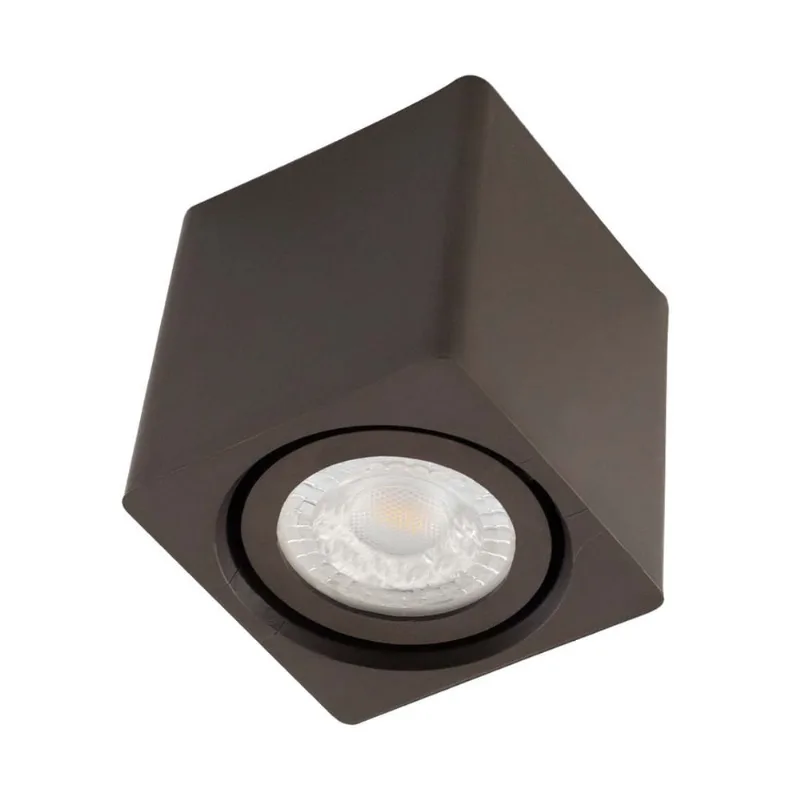 Spot Sobrepor Quadrado 7x7cm em abs p/ MR16 SZ390S Marrom Megalux ST3027