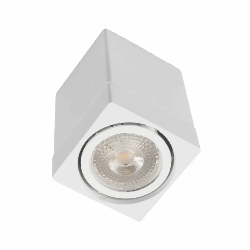 Spot Sobrepor Quadrado Branco 9,5x9,5 abs p/ PAR20 SZ292/2S Megalux ST3032