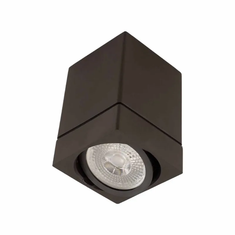 Spot Sobrepor Quadrado Marrom 9,5x9,5 abs p/ PAR20 SZ292/2S Megalux ST3032
